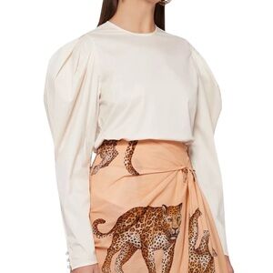 Johanna Ortiz Puff Sleeve Top Size 6